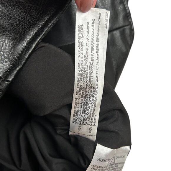 Zara Women's Oversized Size S Small Black Biker Motorcycle Vest Faux Leather SHO - Picture 4 of 5